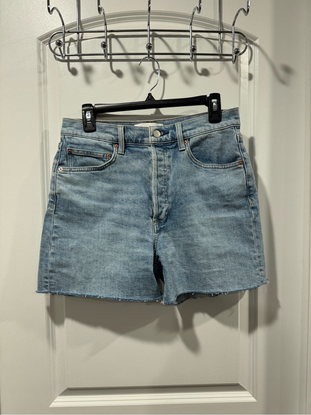 Denim Forum Light Wash High-Rise Jean Shorts